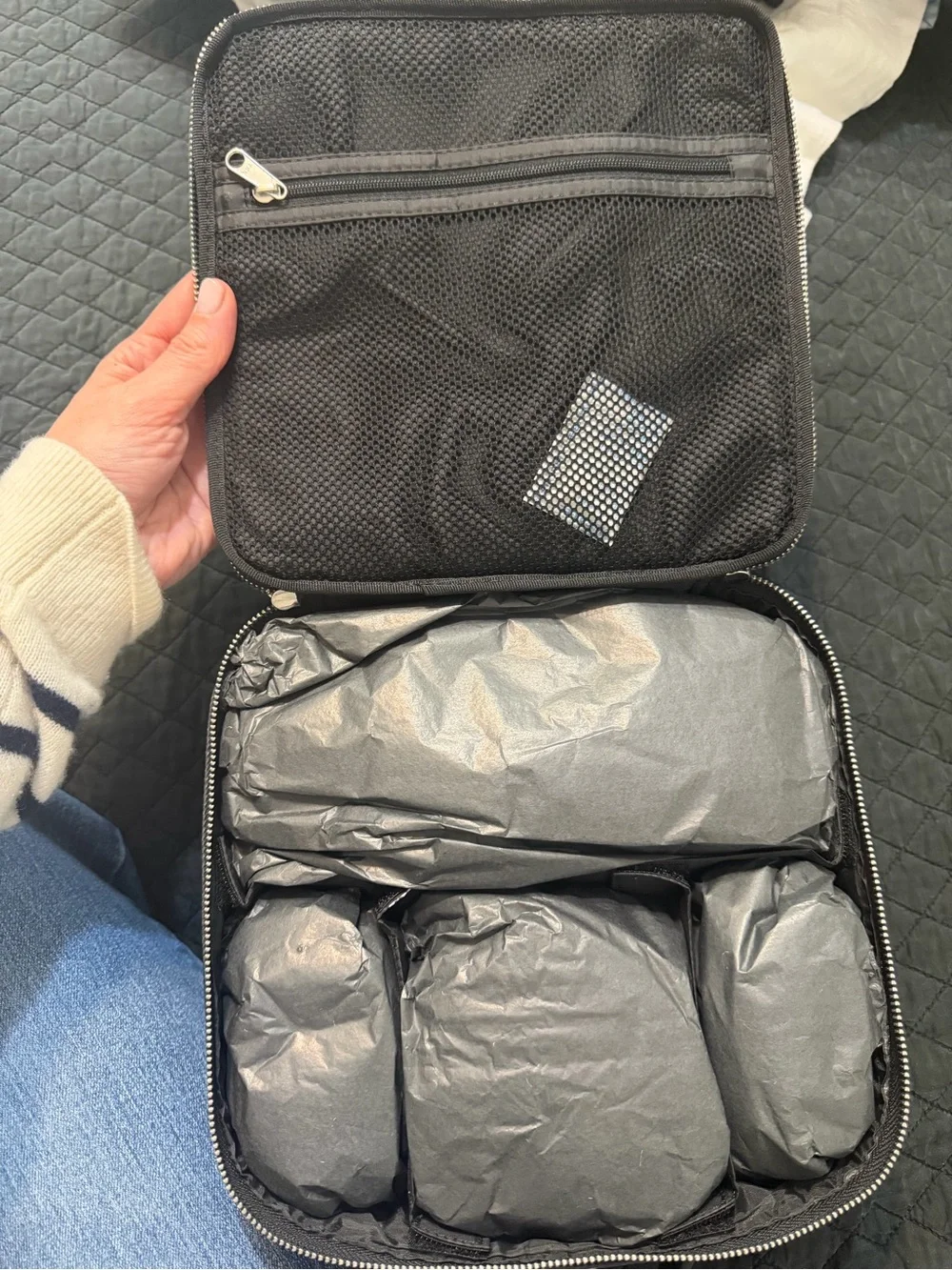 Sephora Black & White X To TheMarket Cosmetic Bag with Colorful Lettering